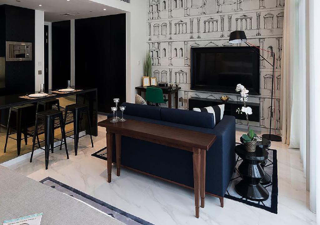 Millennium Atria Business Bay Aparthotel Dubai Bagian luar foto A living room in a condominium